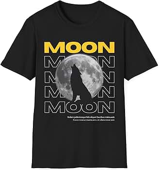MOON WOLF PRINTED T SHIRT