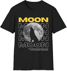 MOON WOLF PRINTED T SHIRT